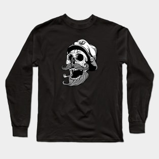 Laughing Skeleton Sea Captain Long Sleeve T-Shirt